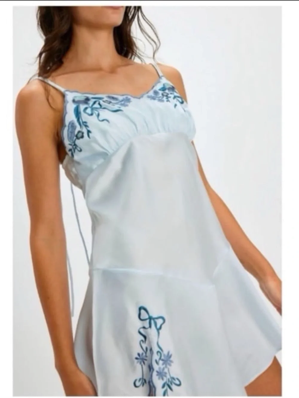 🚩NwTs-$90 FREE PEOPLE Morning Kiss Slip Dress M *Gorgeous Embroidered Dress